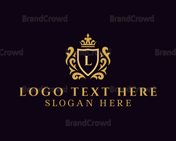 Ornament Shield Crown Royalty Logo