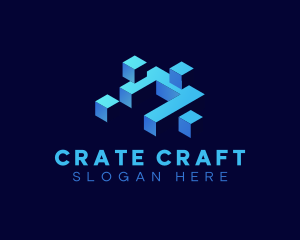 Crate - Technology 3d Cube Digital logo design