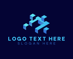 Logisitics - Technology 3d Cube Digital logo design