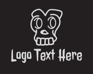 Scary - Gray Skull Cartoon logo design