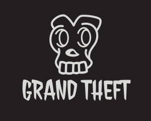 Costume - Gray Skull Cartoon logo design