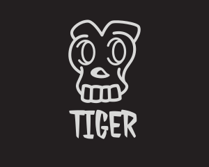 Gaming - Gray Skull Cartoon logo design