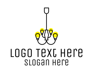 Furniture - Simple Chandelier Light Fixture logo design