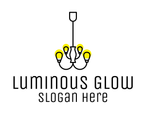 Illumination - Simple Chandelier Light Fixture logo design