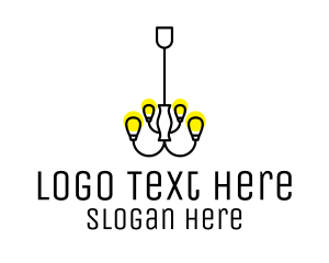 Simple Chandelier Light Fixture Logo