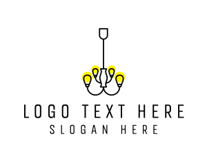 Electrician - Simple Chandelier Light Fixture logo design