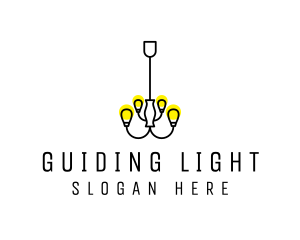 Simple Chandelier Light Fixture logo design