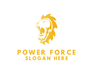 Aggressive - Gold Lion Roar logo design