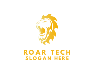 Roar - Gold Lion Roar logo design