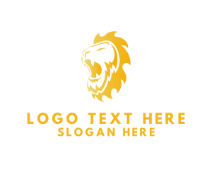 Lion Head - Gold Lion Roar logo design