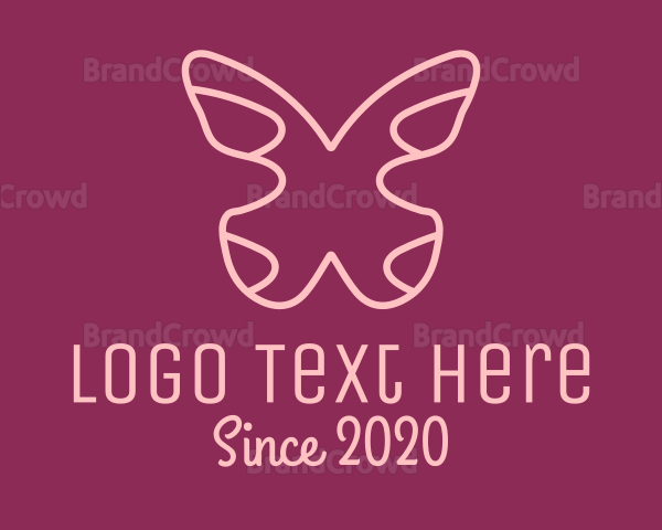 Minimalist Pink Butterfly Logo
