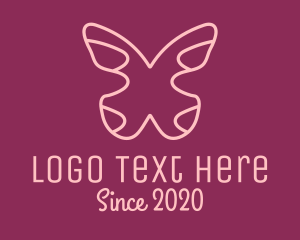 Insect - Minimalist Pink Butterfly logo design