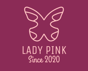 Minimalist Pink Butterfly logo design