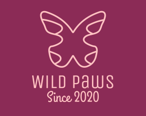 Minimalist Pink Butterfly logo design