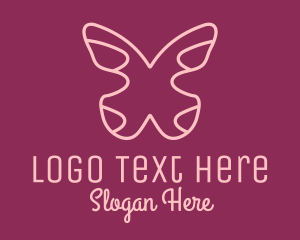 Minimalist Pink Butterfly Logo