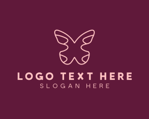 Butterfly - Minimalist Pink Butterfly logo design