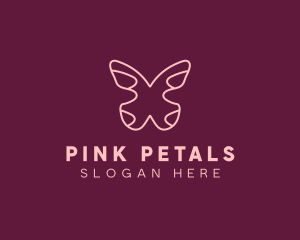 Minimalist Pink Butterfly logo design