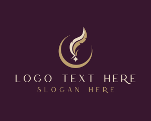Literature - Feather Calligraphy Quill logo design