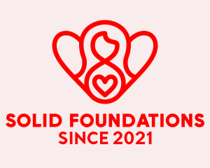 Family Care - Red Woman Foundation logo design