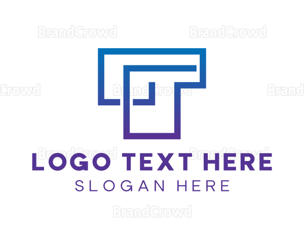 Geometric T Outline Logo