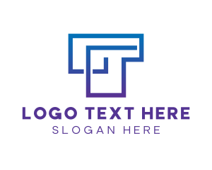 Drafting - Geometric T Outline logo design