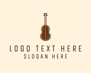 Fiddler - Violin Music Instrument logo design