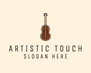 Violin Music Instrument logo design