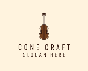 Violin Music Instrument logo design