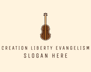 Violin Music Instrument logo design