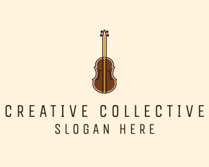 Violin Music Instrument logo design