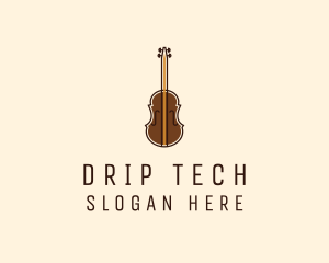 Violin Music Instrument logo design