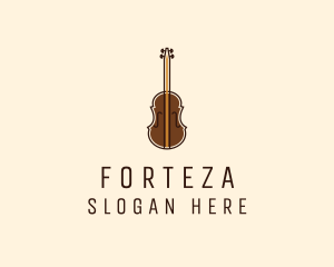 Violin Music Instrument logo design