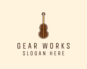 Violin Music Instrument logo design