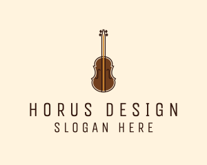 Violin Music Instrument logo design