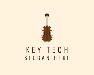 Violin Music Instrument logo design