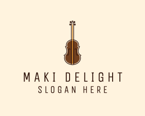 Violin Music Instrument logo design