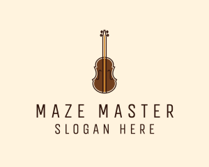 Violin Music Instrument logo design