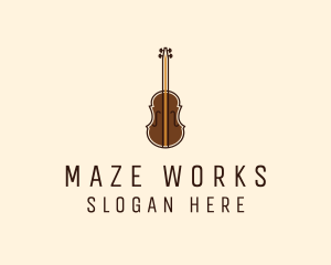 Violin Music Instrument logo design