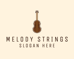 Violin Music Instrument logo design