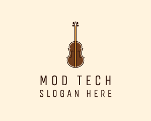 Violin Music Instrument logo design