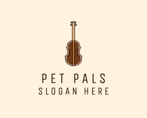 Violin Music Instrument logo design