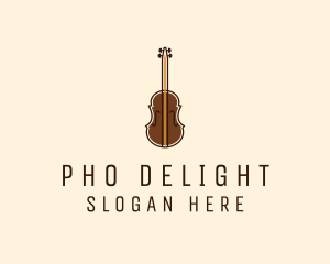 Violin Music Instrument logo design