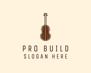 Violin Music Instrument logo design