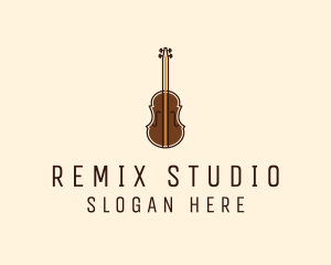 Violin Music Instrument logo design