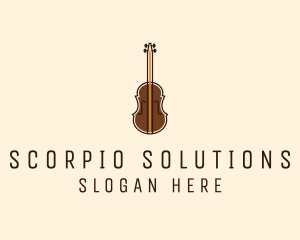 Violin Music Instrument logo design