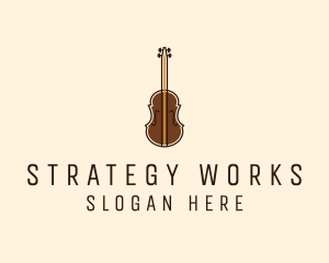 Violin Music Instrument logo design