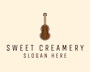 Violin Music Instrument logo design