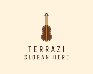 Violin Music Instrument logo design