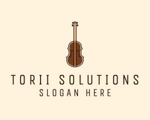 Violin Music Instrument logo design