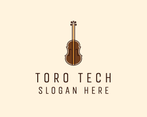 Violin Music Instrument logo design